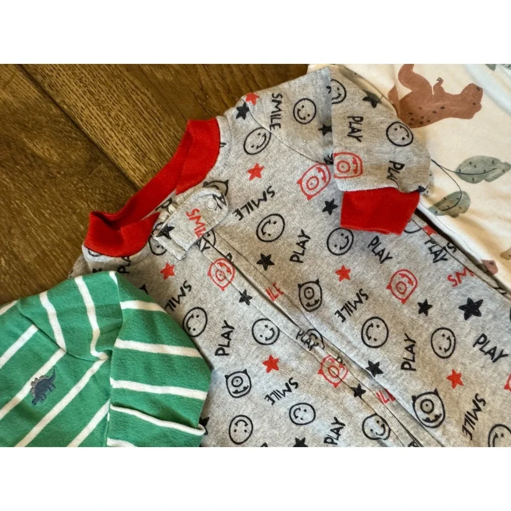 Baby Boy Sleepers Newborn Rompers  Clothes Footies Lot Sleep N Play Bundle Smile